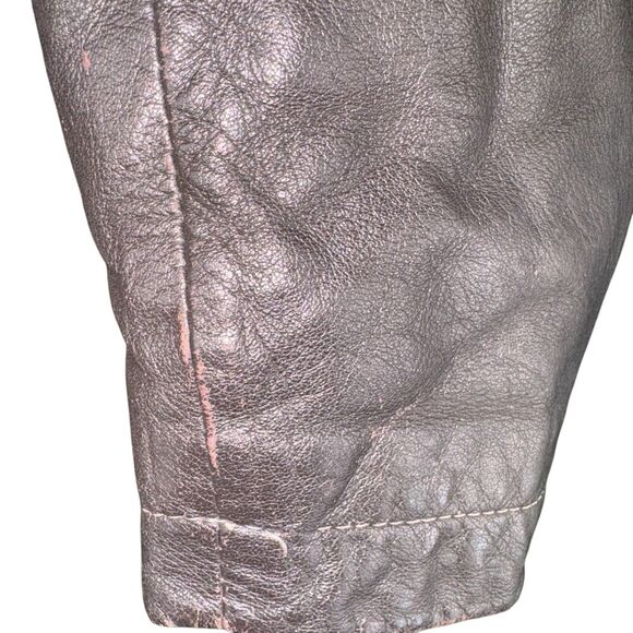 Members Only Jacket Mens Large Dark Brown 100% Leather Lined Full Zip Vintage - Picture 5 of 10
